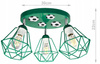 Lampa sufitowa MUNDIAL 3 zielona