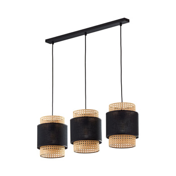 BOHO BLACK LAMPA WISZĄCA 3 PŁ LISTWA