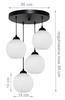 Lampa wisząca GLASS OWAL MLECZNA 4 koło