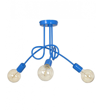 Lampa wisząca EDISON 3 niebieska