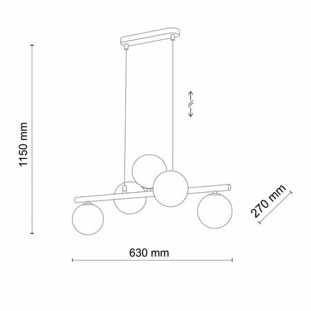 ESTERA BLACK LAMPA WISZĄCA 5 PŁ