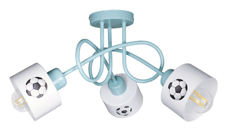 Lampa sufitowa EDISON LOFT MUNDIAL 3 mięta