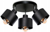 Lampa sufitowa LOFT 3 czarny koło