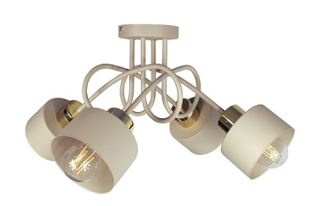 Lampa sufitowa EDISON LOFT 4 beż - złoty