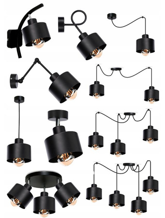 Lampa sufitowa LOFT 1 czarny