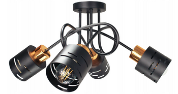 Lampa sufitowa EDISON ELITE 4 czarna-miedź