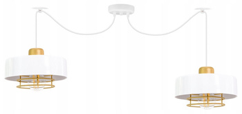 Lampa wisząca PAJĄK LOFT SPIRO 2 biało-złota