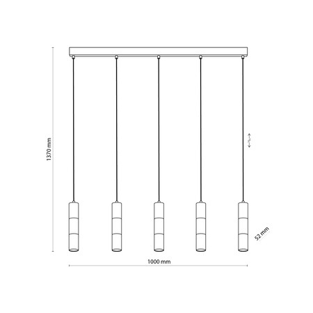 VIVIEN BLACK/GOLD LAMPA WISZĄCA 5 PŁ