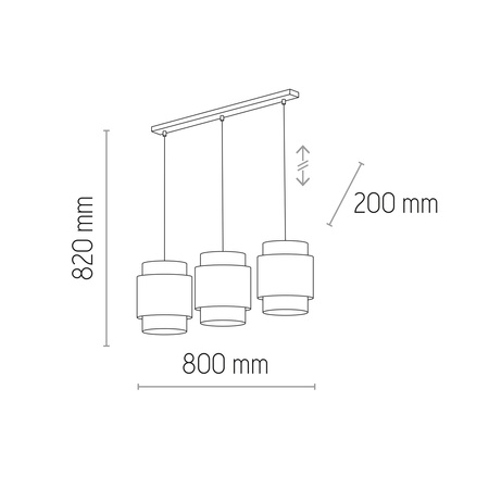 BOHO NATURE LAMPA WISZĄCA 3 PŁ LISTWA