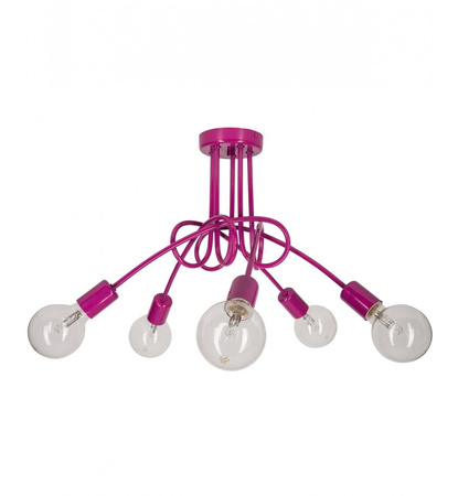 Lampa wisząca EDISON 5 różowa