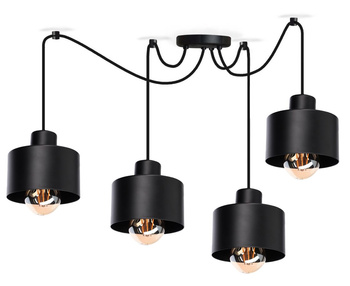 Lampa wisząca PAJĄK LOFT 4 czarna