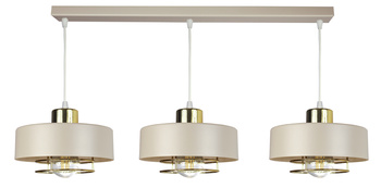 Lampa wisząca LOFT SPIRO 3 beż-złoty