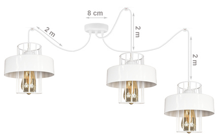 Lampa wisząca PAJĄK LOFT PRESTIGE 3 biała