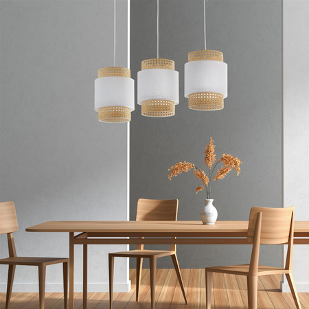 BOHO WHITE LAMPA WISZĄCA 3 PŁ LISTWA