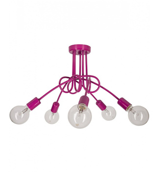 Lampa wisząca EDISON 5 różowa