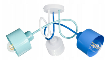 Lampa sufitowa EDISON LOFT 3 niebieski-mięta-biały