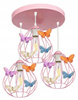 Lampa wisząca MOTYLEK 3 RÓŻ owal koło