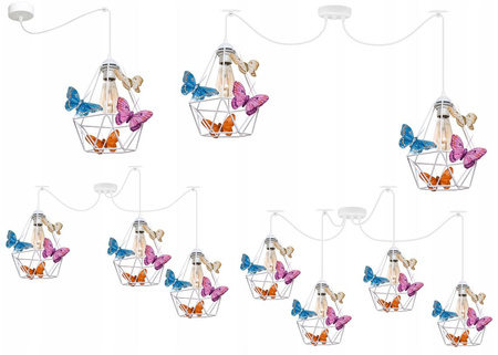 Lampa wisząca PAJĄK MOTYLEK 4 biały