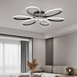 LAMPA DEKORACYJNA OKRĘGI 100W + PILOT CZARNA  DL-J05