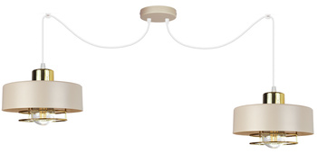 Lampa wisząca PAJĄK LOFT SPIRO 2 beż-złoty