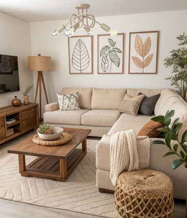 Lampa sufitowa EDISON 3 beż