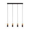 ELIT BLACK/WOOD LAMPA WISZĄCA 4 PŁ
