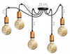 Lampa wisząca PAJĄK EDISON 5 czarny miedź