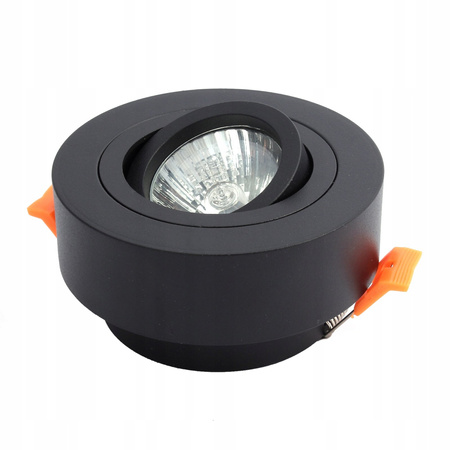 PÓŁTUBA OPRAWA HALOGENOWA CZARNA GU10