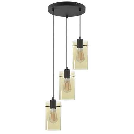 FIRENZE NEW BURSZTYN LAMPA WISZĄCA 3 PŁ KOŁO