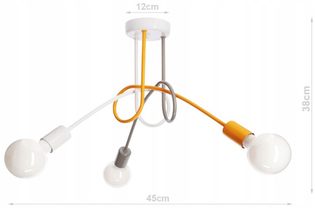 Lampa sufitowa EDISON 3 żółta mix