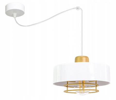 Lampa wisząca PAJĄK LOFT SPIRO 1 biało-złota