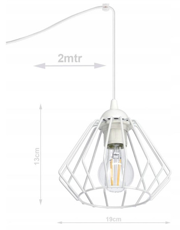 Lampa wisząca Pająk WIRE 2 biały