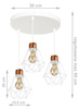 Lampa wisząca DIAMOND 3 biała copper