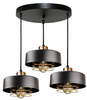 Lampa wisząca LOFT SPIRO 3 czarna koło copper