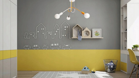 Lampa sufitowa EDISON 3 żółta mix