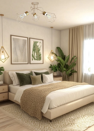 Lampa sufitowa EDISON DIAMOND 3 beż - złoty