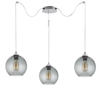 SALTO PAJĄK LAMPA WISZĄCA 3 PŁ CHROM