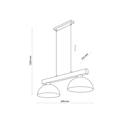 OSLO BLACK LAMPA WISZĄCA 2 PŁ