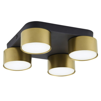 SPACE BLACK/GOLD LAMPA SUFITOWA 4 PŁ