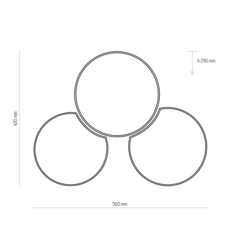 MONA GRAY LAMPA SUFITOWA 3 PŁ