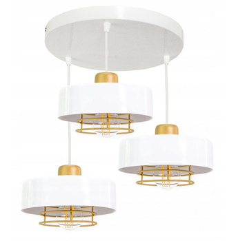Lampa wisząca LOFT SPIRO 3 biało złota