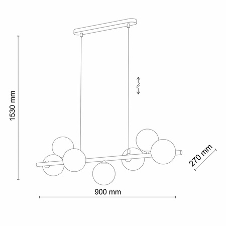 ESTERA BLACK LAMPA WISZĄCA 7 PŁ
