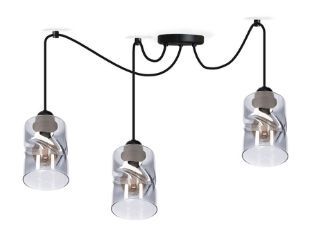 Lampa wisząca PAJĄK LOFT SZKŁO 3