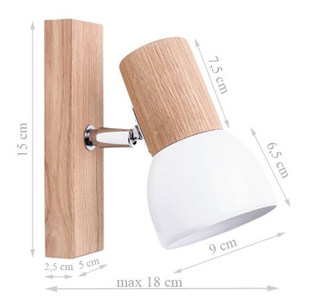 Kinkiet dębowy SVENDA 1