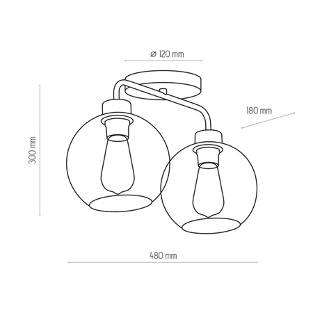 BARI LAMPA SUFITOWA GRAPHITE 2 PŁ