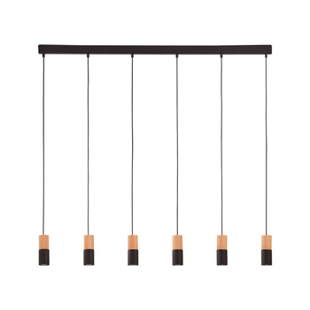 ELIT BLACK/WOOD LAMPA WISZĄCA 6 PŁ