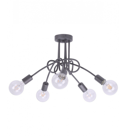 Lampa wisząca EDISON 5 grafit z brokatem