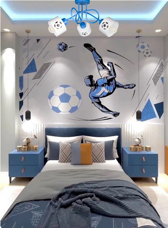 Lampa sufitowa EDISON LOFT MUNDIAL 3 niebieska