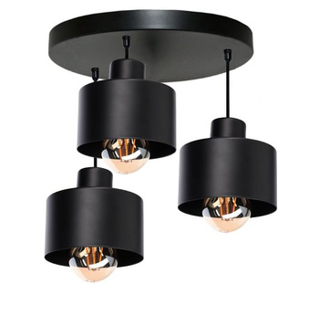 Lampa wisząca LOFT 3 czarna koło