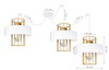 Lampa wisząca PAJĄK LOFT PRESTIGE 3 biało-złota